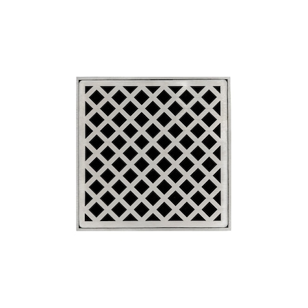 Infinity Drain 5"x5"XDB5 CmpltKit W/XPlate-SSt W/ABS BndFlange DrnBdy, 2", 3"4"OUTLT XDB_5_A_SS